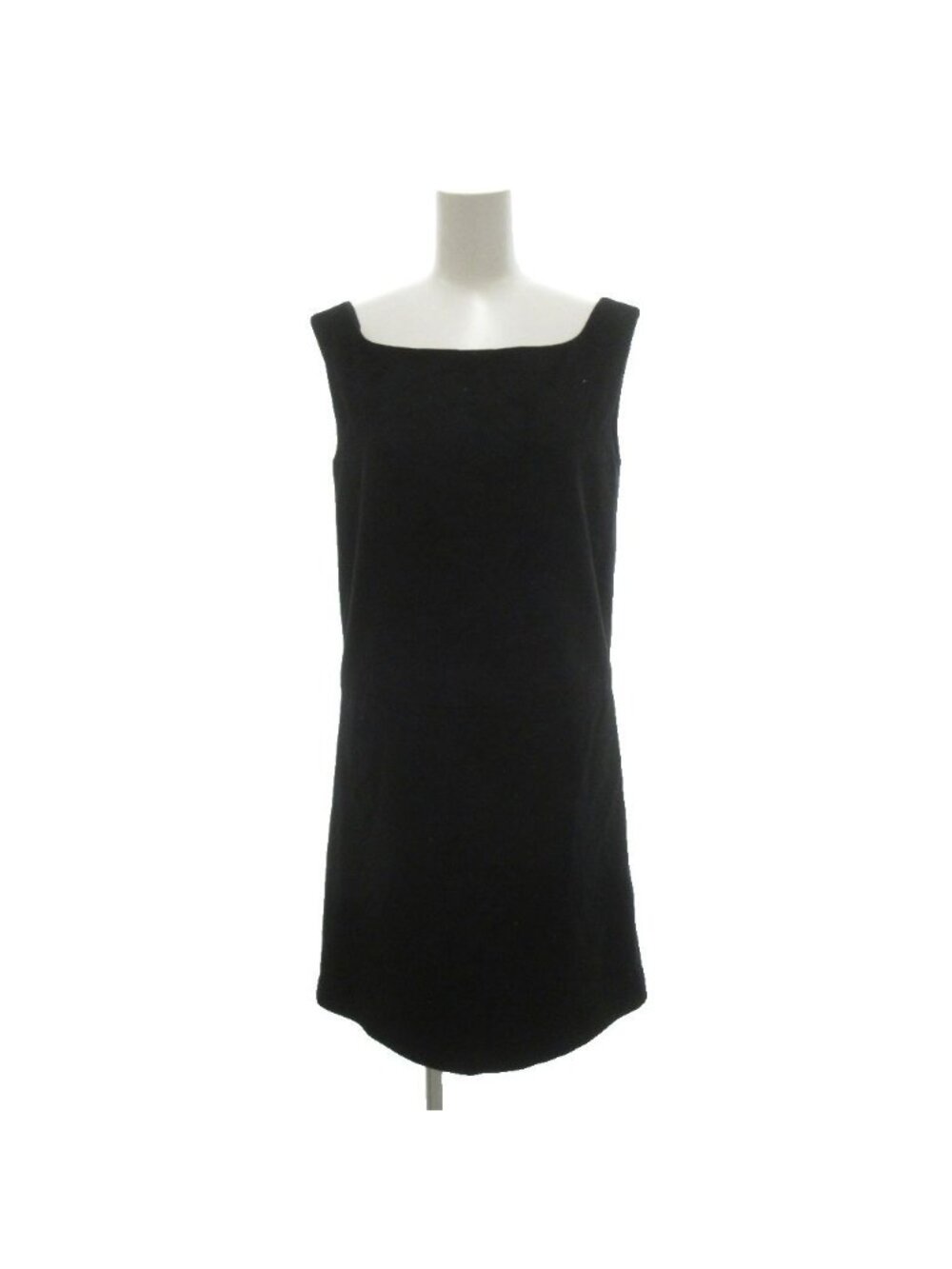 Fendi Sleeveless Dress Melton Knee Length Cashmere Blend Black 44
